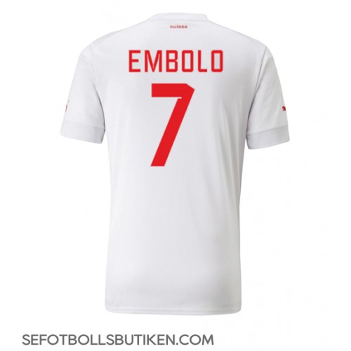 Schweiz Breel Embolo #7 Replika Borta matchkläder VM 2022 Korta ärmar